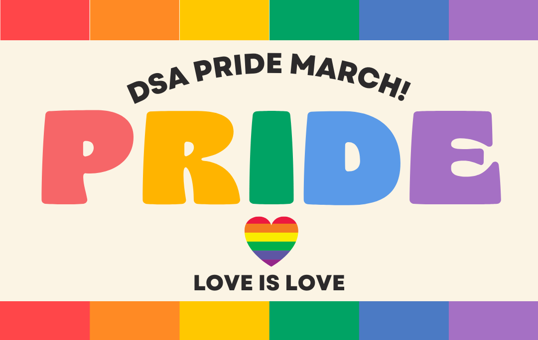 March with DSA San Diego in the 2023 Pride Parade